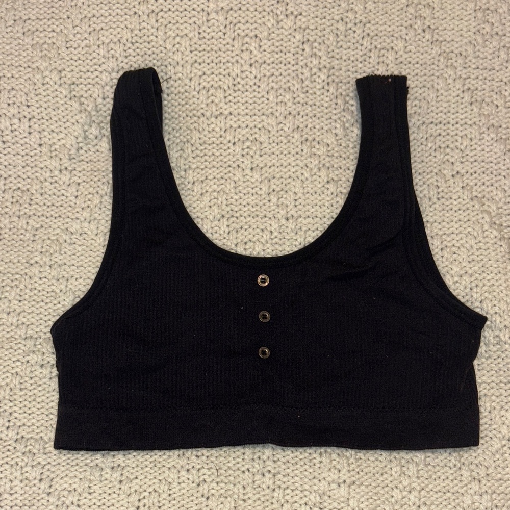 Black Ribbed Lucky Brand Bra